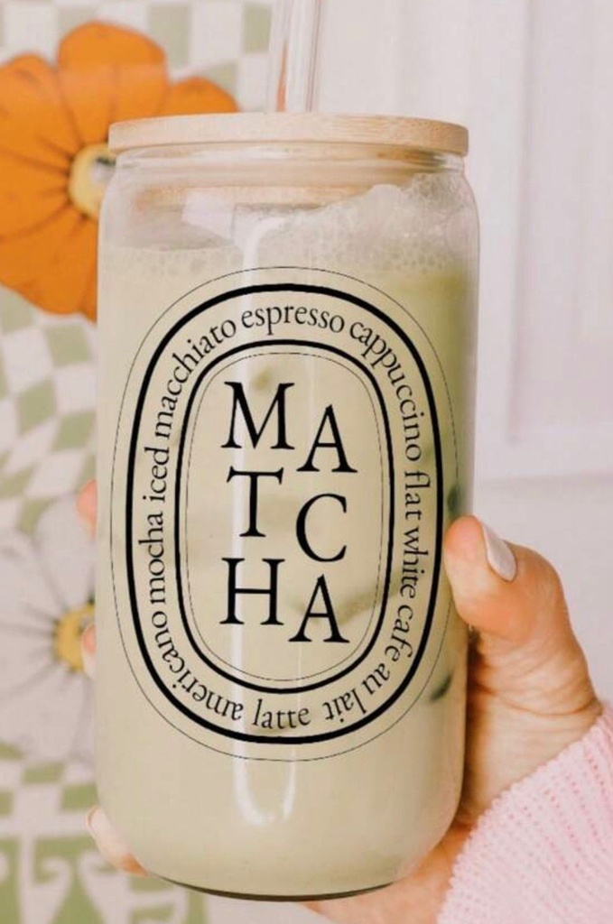 Matcha cup with straw 